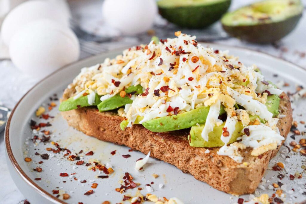 Grated egg avocado toast