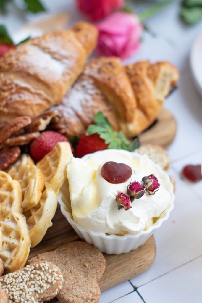 Valentines day breakfast board