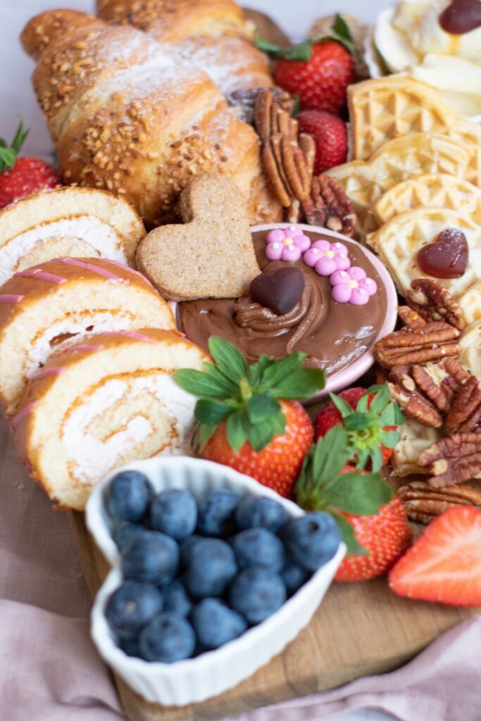 Valentines day breakfast board