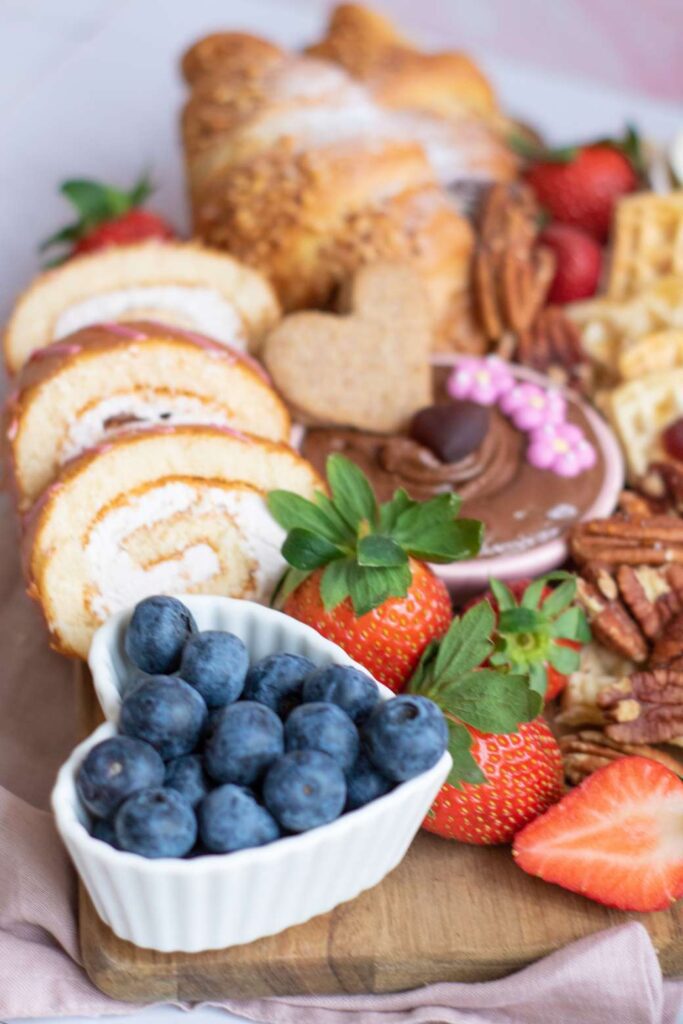 Valentine's day breakfast board