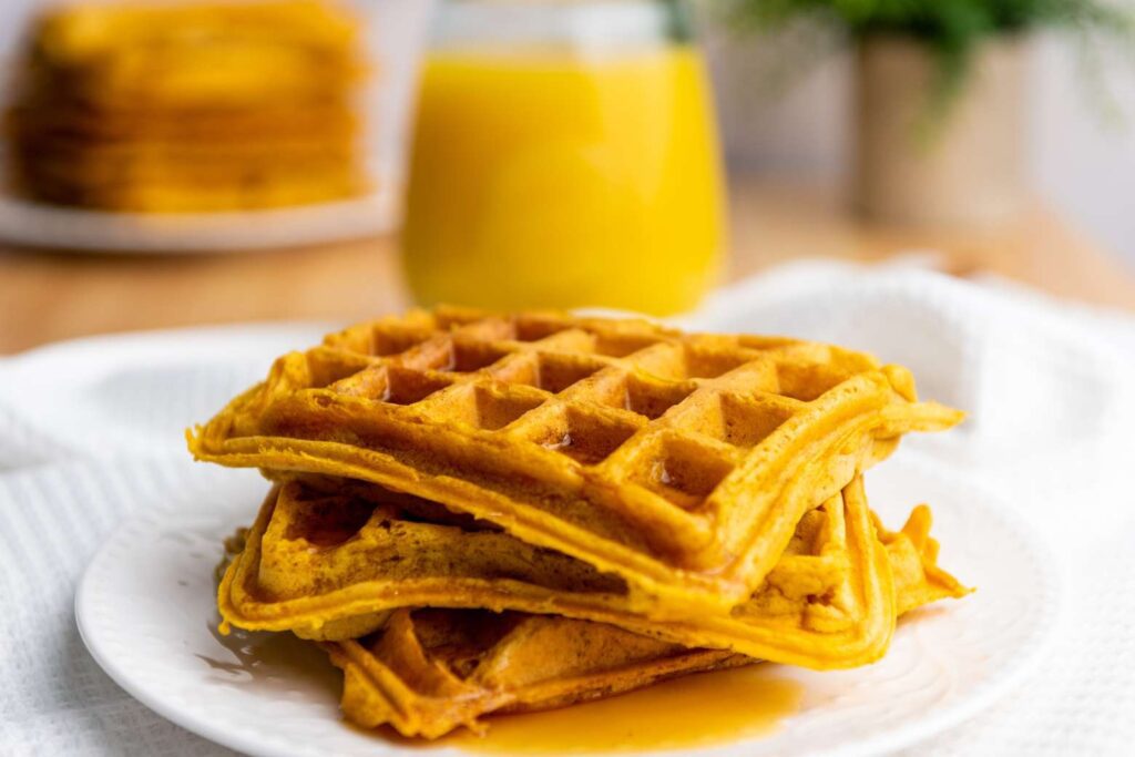 Vegan pumpkin waffles