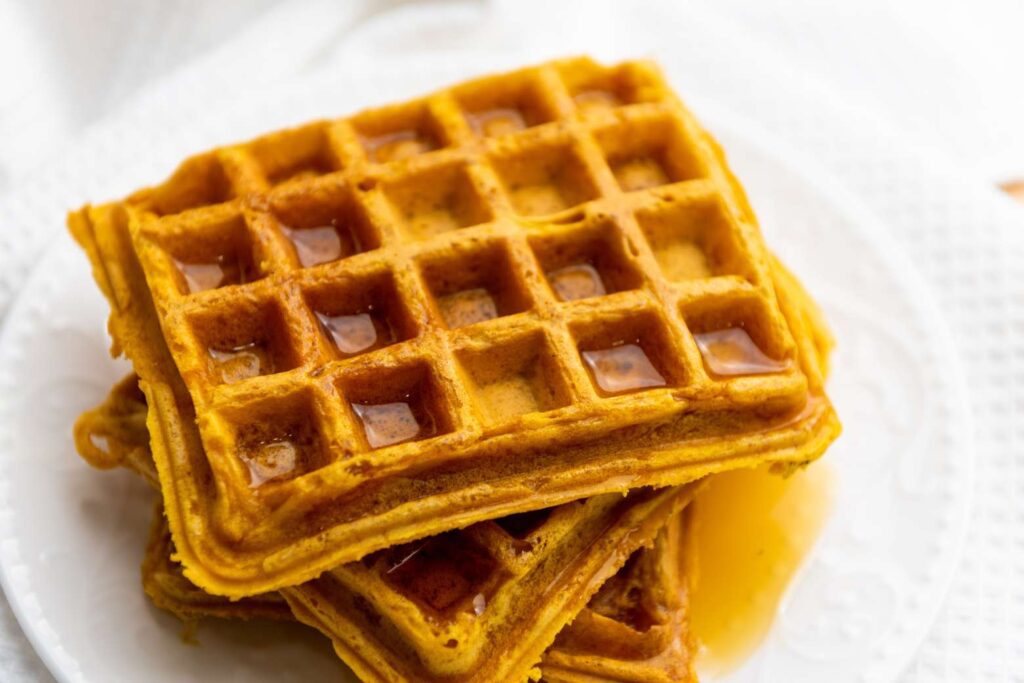Vegan pumpkin waffles
