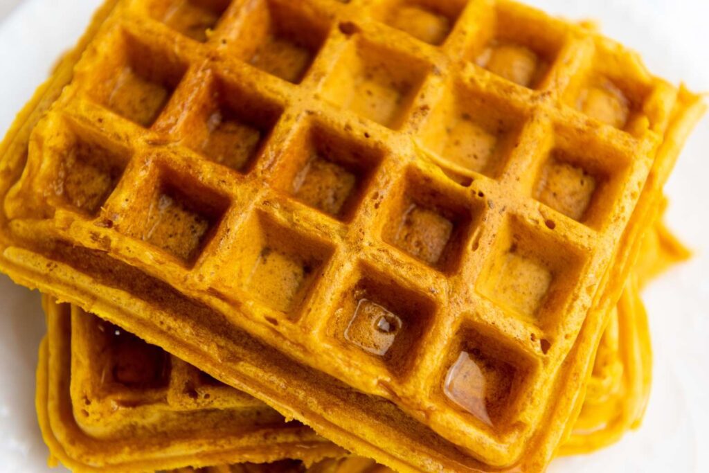 Vegan pumpkin waffles