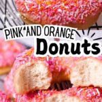Homemade pink and orange donuts