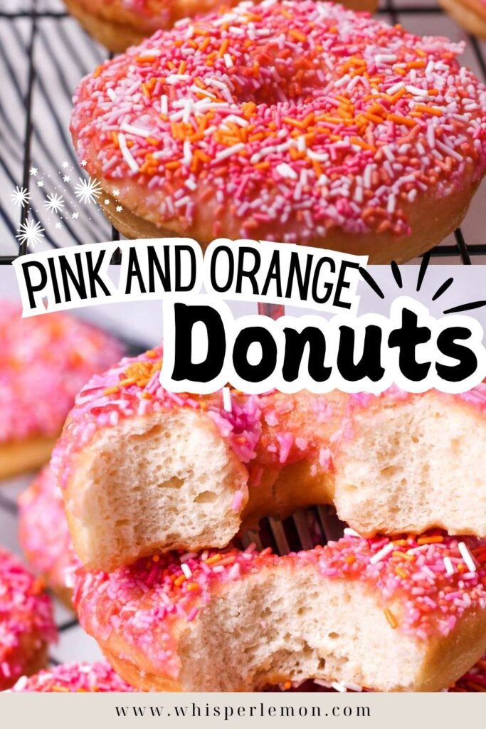 Homemade pink and orange donuts