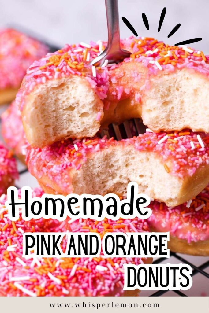 Homemade pink and orange donuts