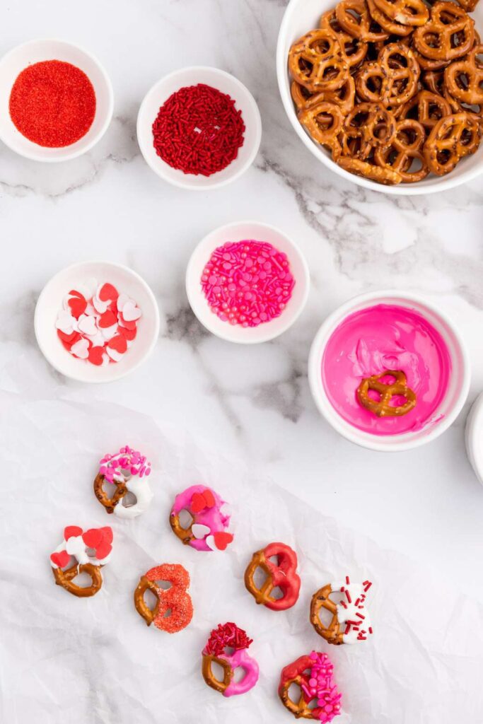 Valentines day pretzels