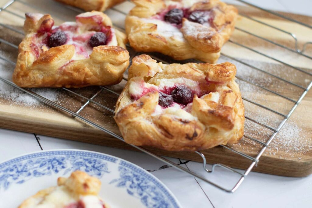Danish Pastries with Cream Cheese and Cherries