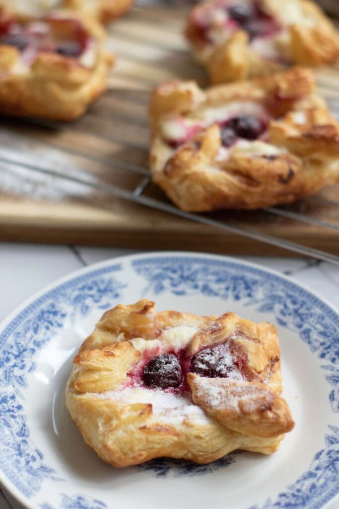 Danish Pastries with Cream Cheese and Cherries