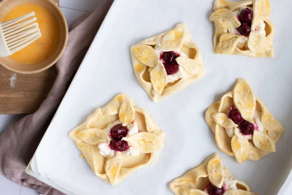 Danish Pastries with Cream Cheese and Cherries