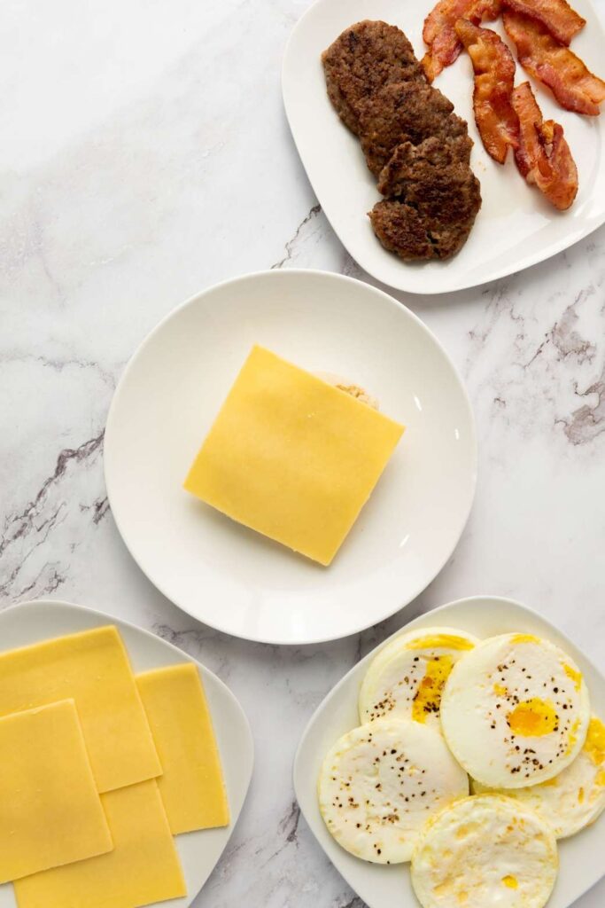 Freezer-Friendly Bacon and Sausage Breakfast Sandwiches
