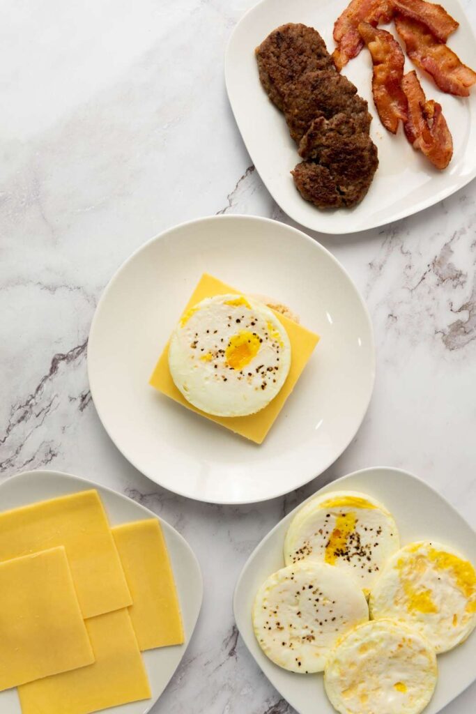 Freezer-Friendly Bacon and Sausage Breakfast Sandwiches