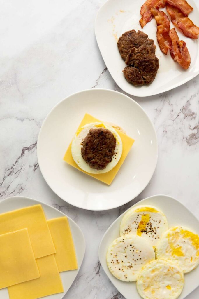 Freezer-Friendly Bacon and Sausage Breakfast Sandwiches
