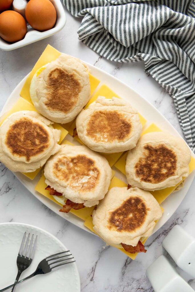 Freezer-Friendly Bacon and Sausage Breakfast Sandwiches
