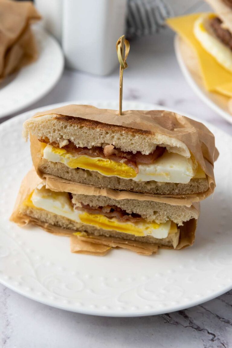 Freezer-Friendly Bacon and Sausage Breakfast Sandwiches