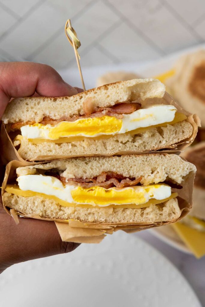 Freezer-Friendly Bacon and Sausage Breakfast Sandwiches