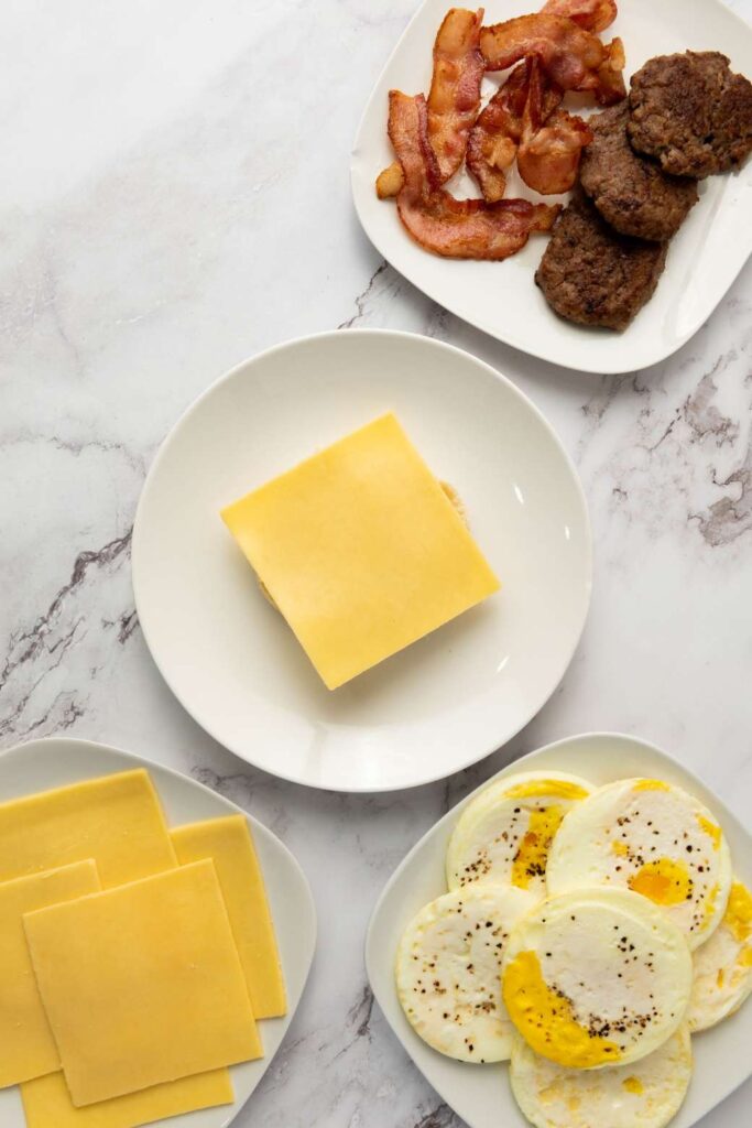 Freezer-Friendly Bacon and Sausage Breakfast Sandwiches
