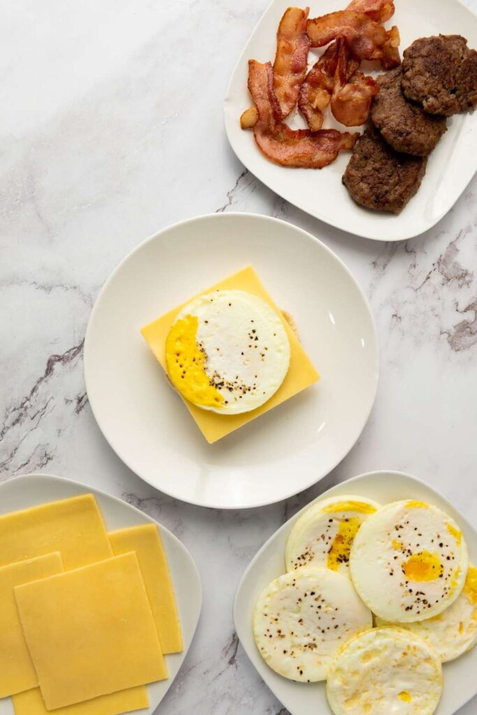 Freezer-Friendly Bacon and Sausage Breakfast Sandwiches