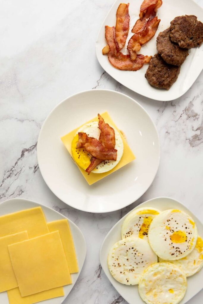 Freezer-Friendly Bacon and Sausage Breakfast Sandwiches