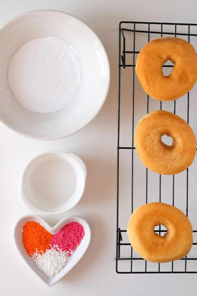 Homemade pink orange donuts 