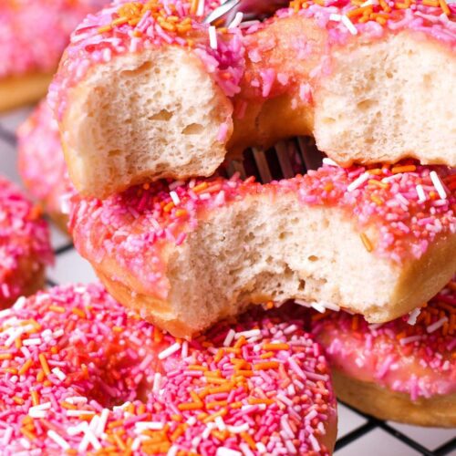 Homemade pink orange donuts (22)