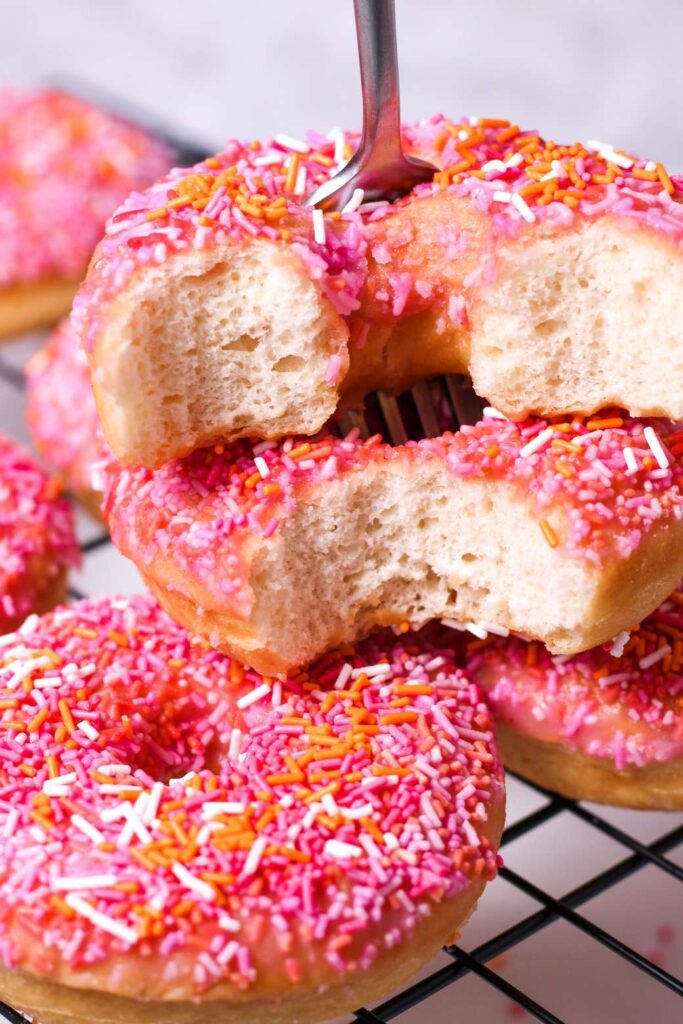 Homemade pink orange donuts (22)
