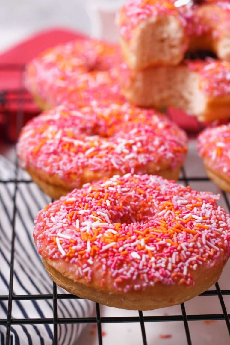 Homemade pink orange donuts (23)