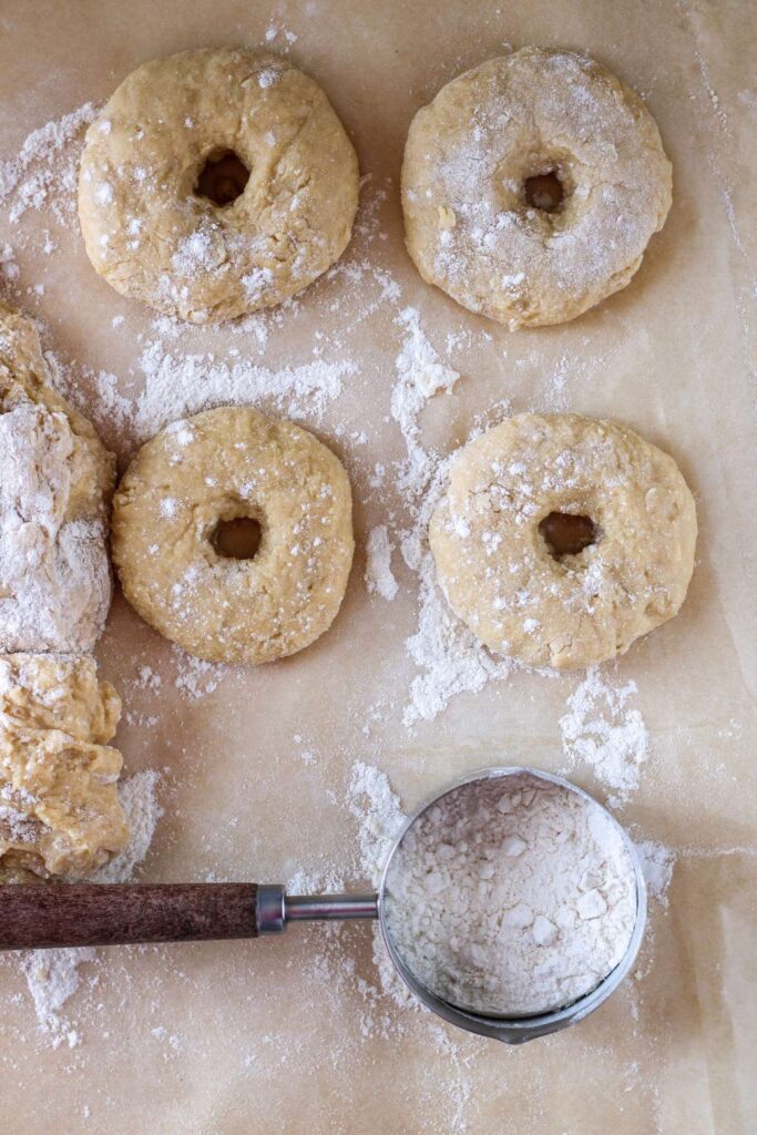 Homemade pink orange donuts