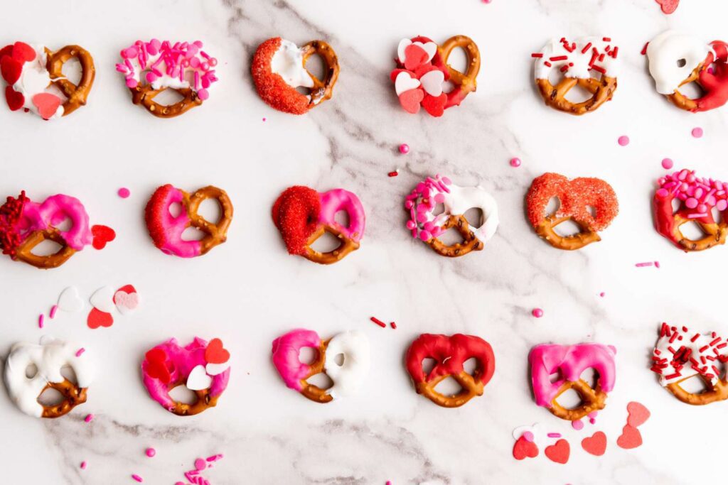 Valentine day pretzel