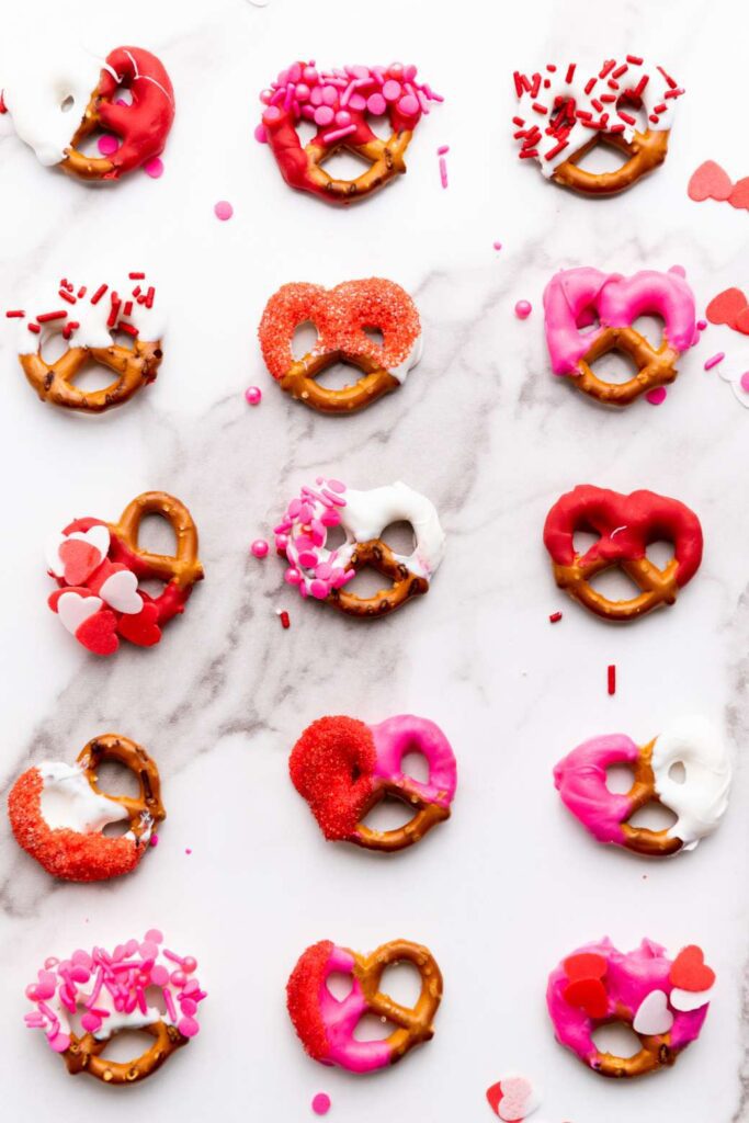 Valentine day pretzels