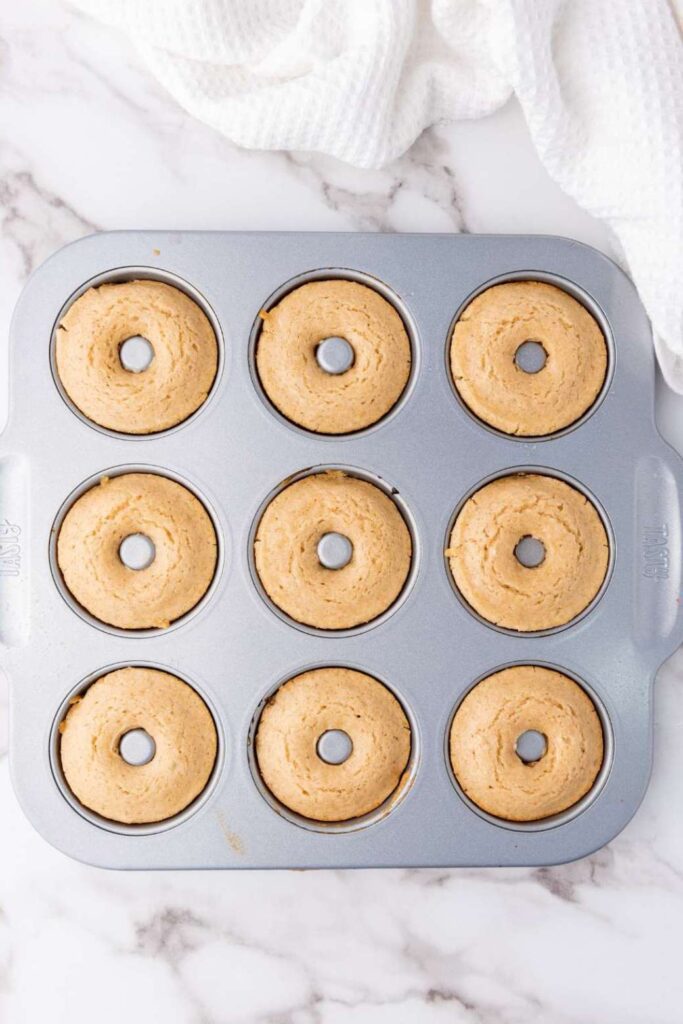 Vegan baked vanilla donuts