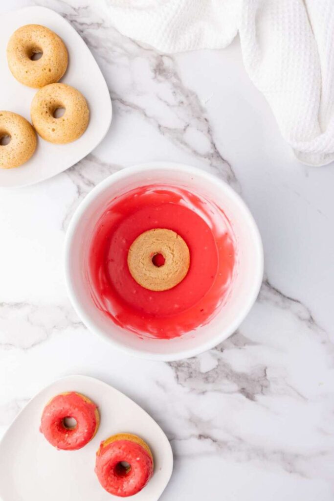 Vegan baked vanilla donuts