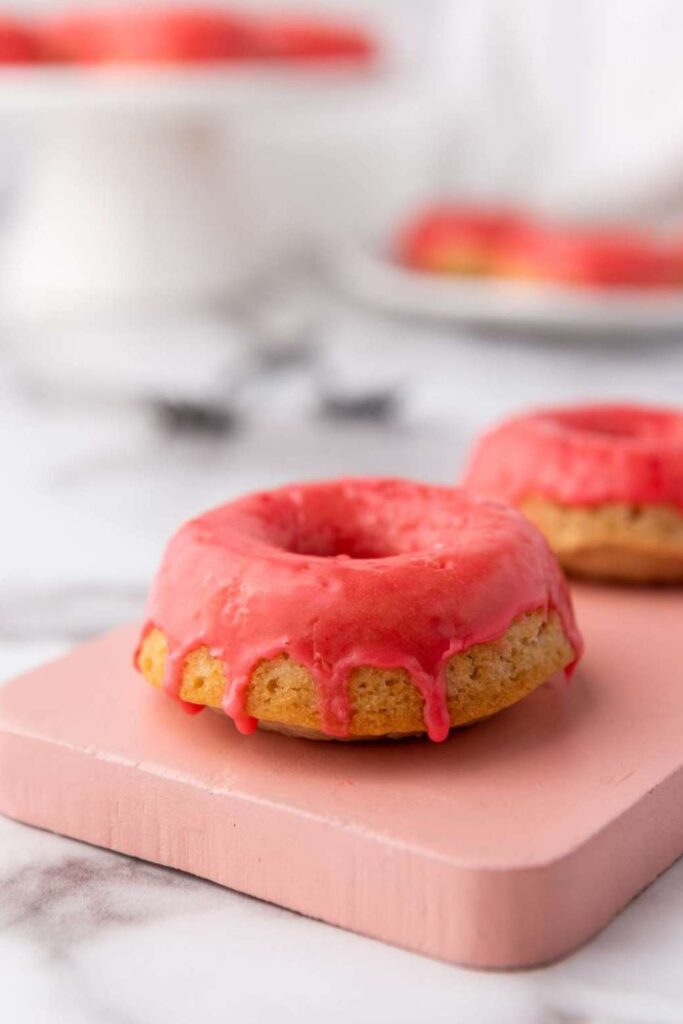 Vegan baked vanilla donuts