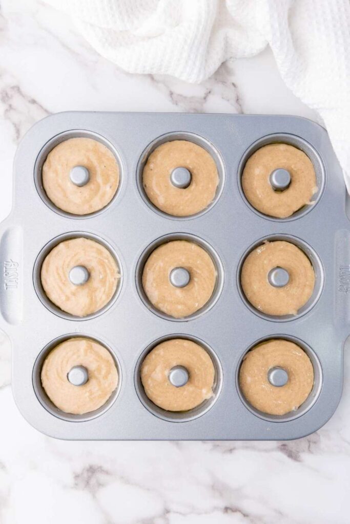 Vegan baked vanilla donuts