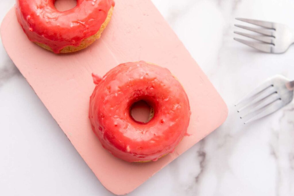 Vegan baked vanilla donuts