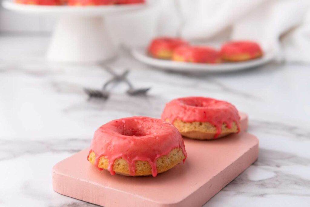 Vegan baked vanilla donuts