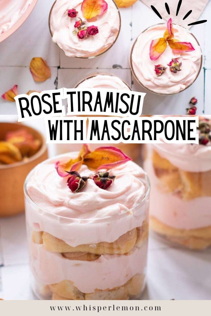 Rose tiramisu with mascarpone
