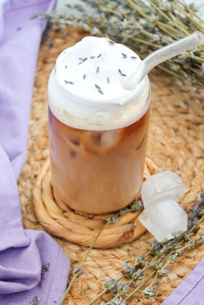 Lavender vanilla iced coffee