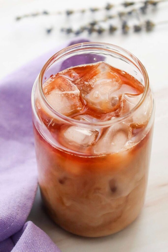 Lavender vanilla iced coffee