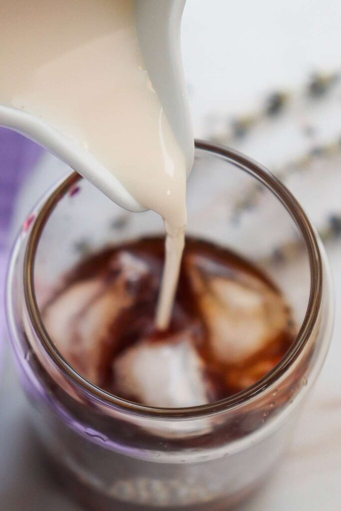 Lavender vanilla iced coffee