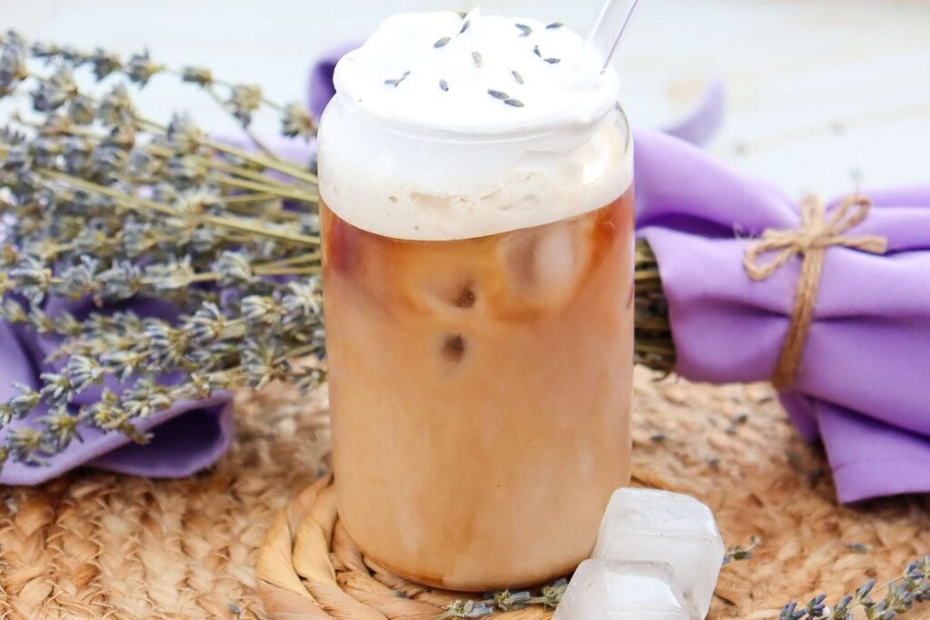 Lavender vanilla iced coffee