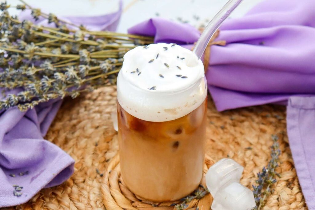 Lavender vanilla iced coffee