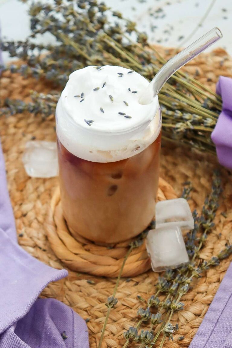 Lavender vanilla iced coffee