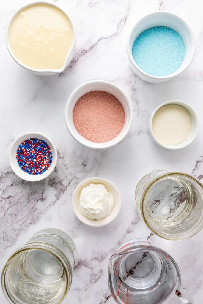 Patriotic jello cups