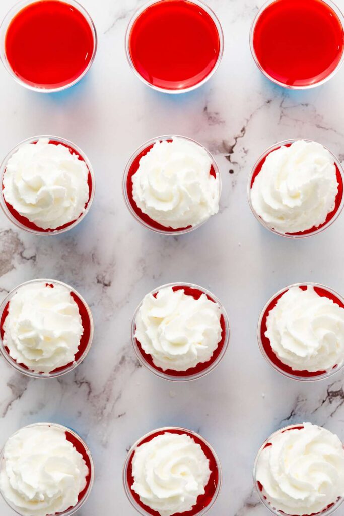 Patriotic jello cups 