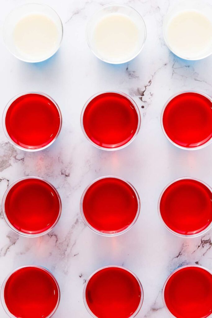 Patriotic jello cups 