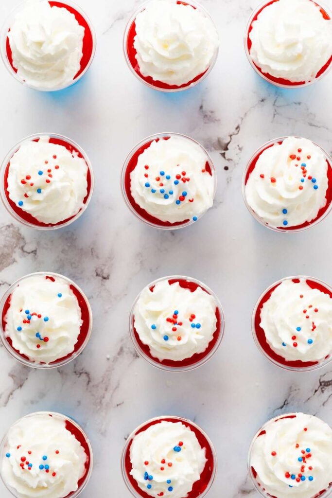 Patriotic jello cups 