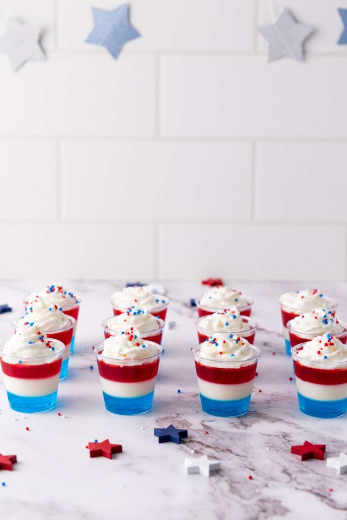 Patriotic jello cups