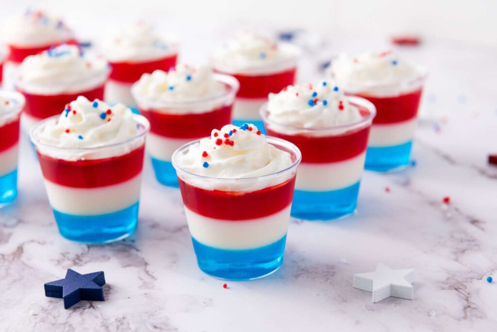 Patriotic jello cups 