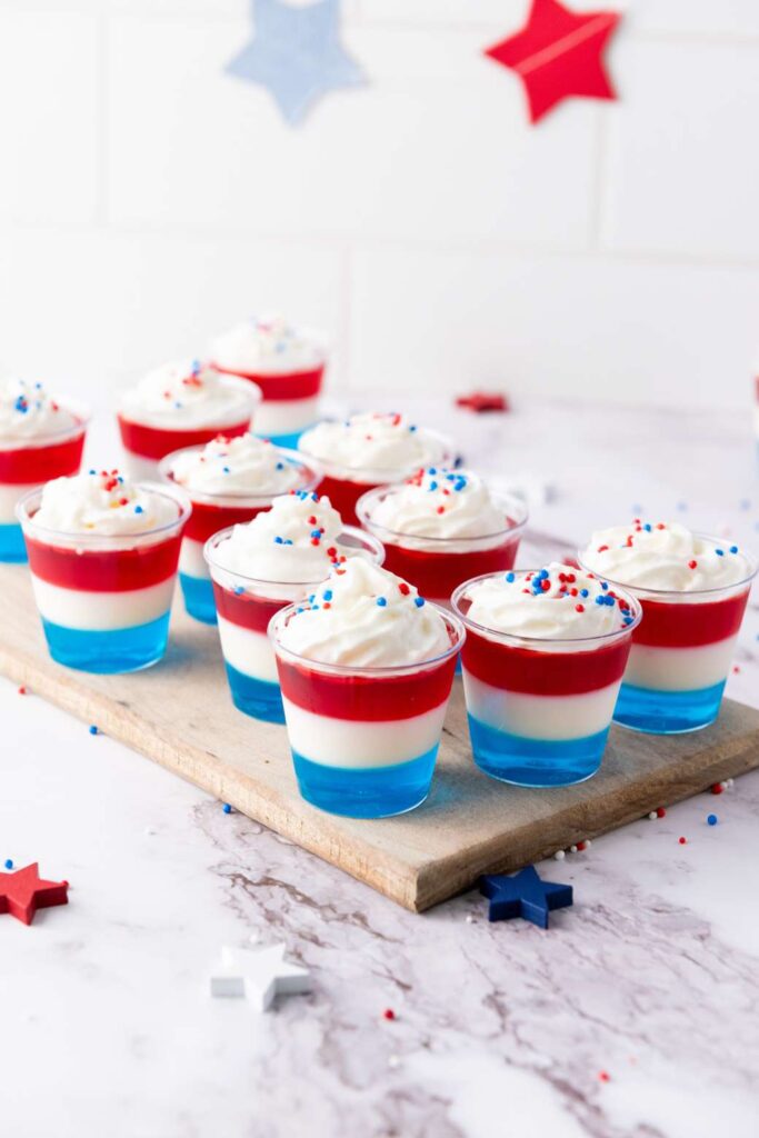 Patriotic jello cups 